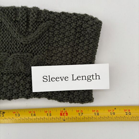 Inis Crafts Womens Merino Wool Cardigan Size L Chunky Cable Knit Sweater Ireland - Picture 6 of 7